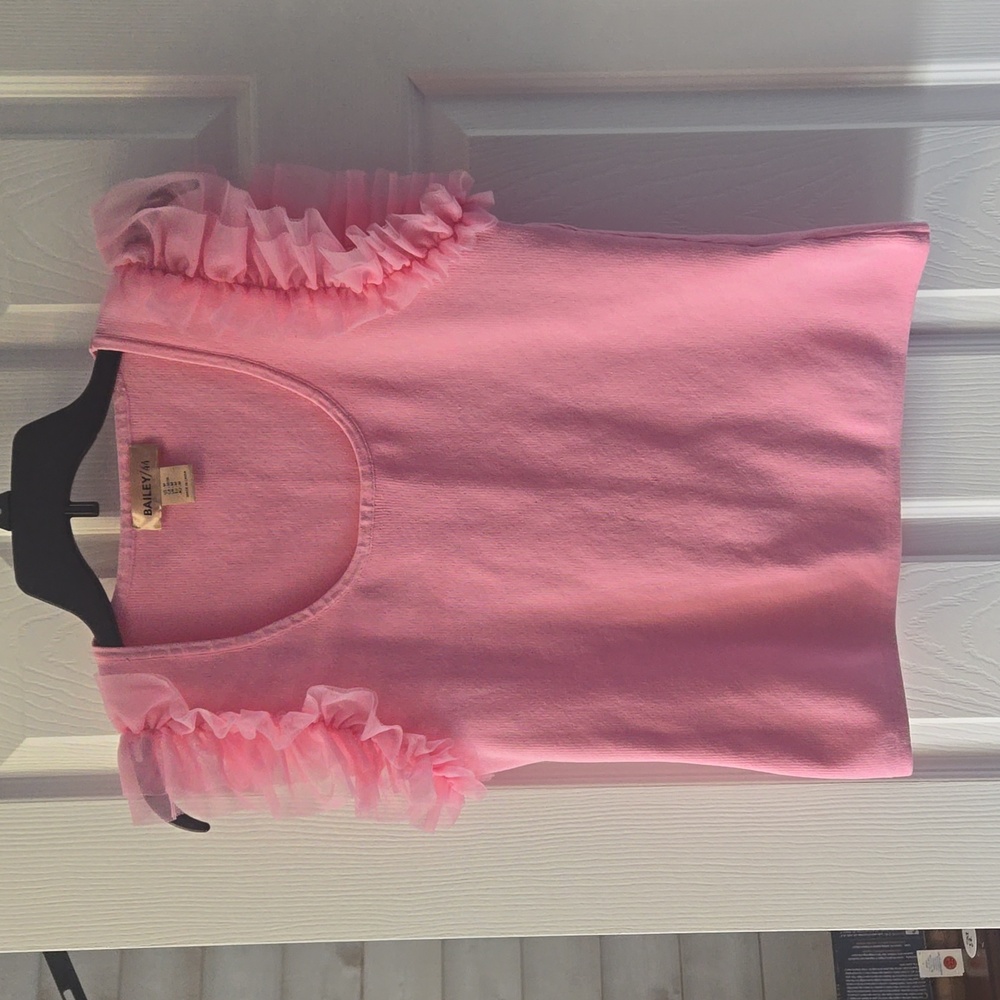 Baby pink ruffle top